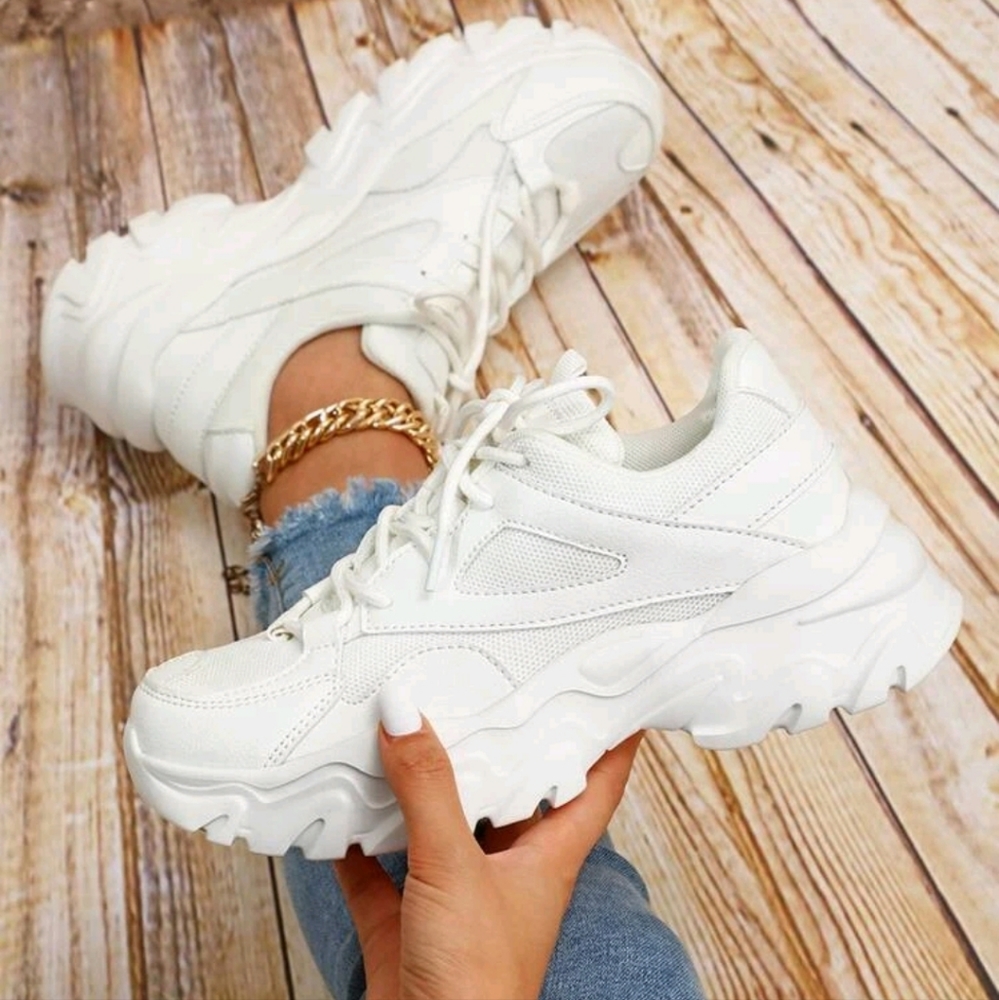 NWOT White Chunky Sneakers